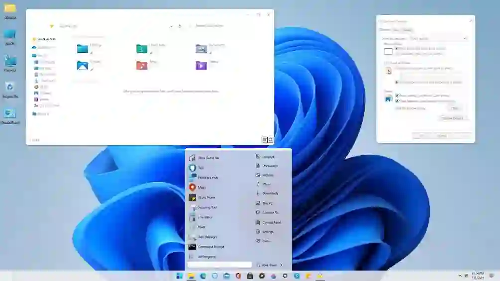 “Windows 11 desktop interface with productivity and multitasking features” 