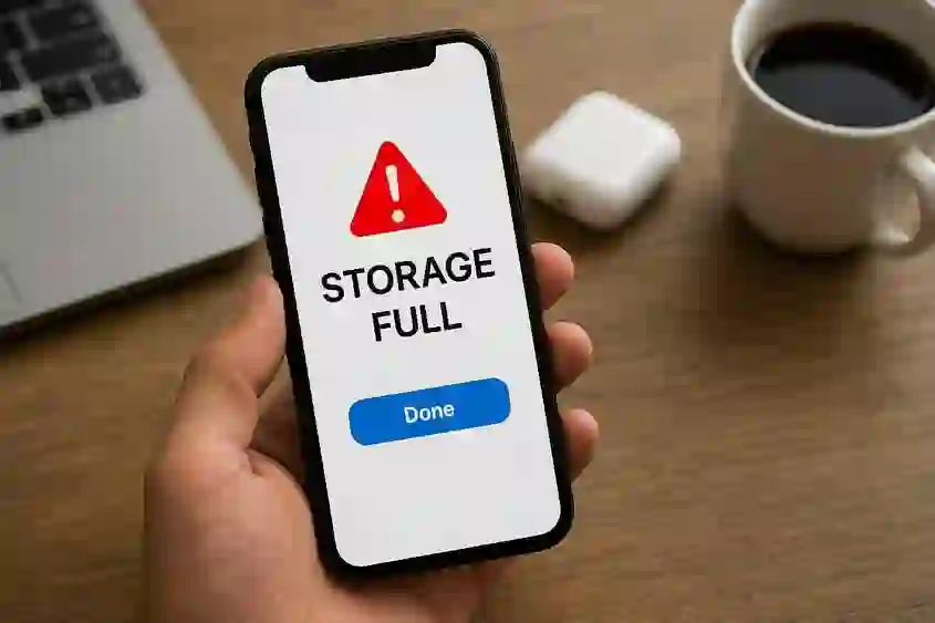 “Android smartphone storage optimization and memory cleanup illustration” 
